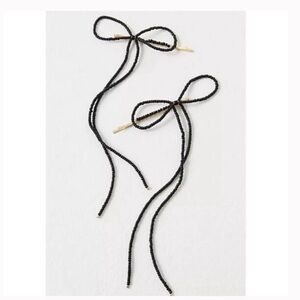 Free People Beaded Bow Hair Pins NWT